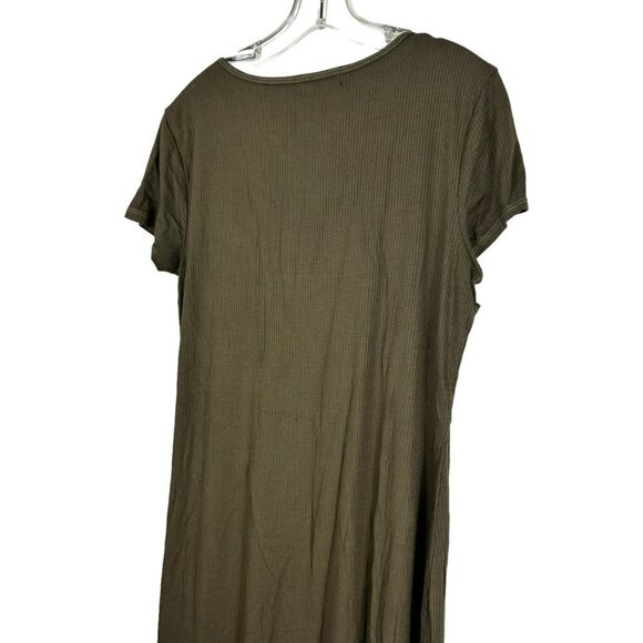 Anthropologie T.La Green Knit Twist Front Midi Hunter Green Dress Size S - Picture 11 of 13